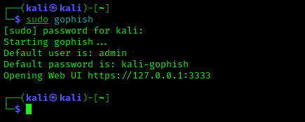 gophish running on kali linux gophish running on kali linux