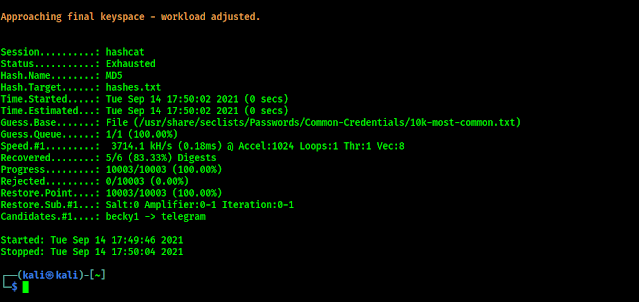 hashcat finishes cracking passwords hashcat finishes cracking passwords