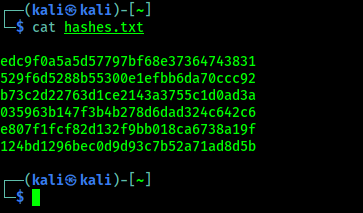 hashes list on our system hashes list on our system