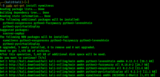 installing eyewitness on Kali Linux installing eyewitness on Kali Linux