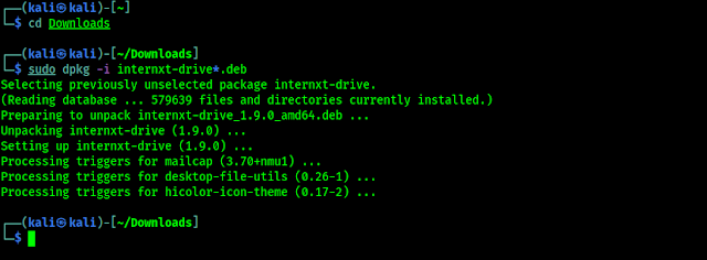 Internxt Linux app installing Internxt Linux app installing