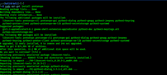 installing protonvpn on Kali Linux installing protonvpn on Kali Linux