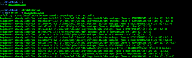 installing requirements for droiddetective installing requirements for droiddetective