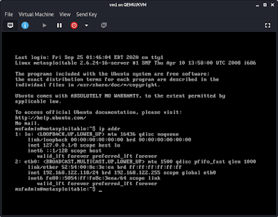 Finding IP address in Metasploitabe2 Machine Finding IP address in Metasploitabe2 Machine