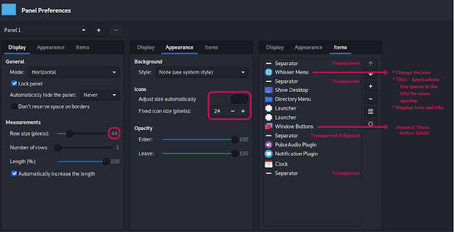 kali customization 2 panel settings kali customization 2 panel settings