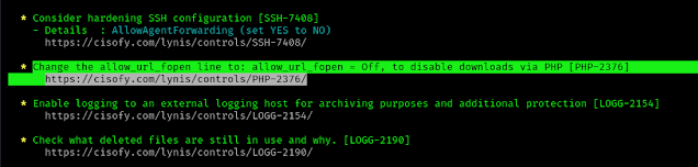 lynis found a PHP error lynis found a PHP error