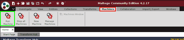 Starting Maltego intence Starting Maltego intence