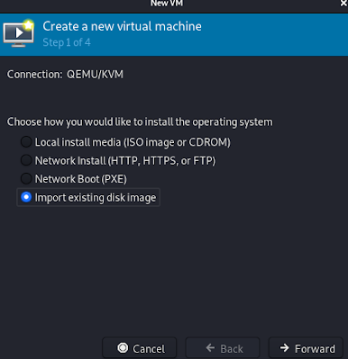 import exiting disk image on KVM import exiting disk image on KVM