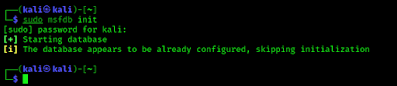 metasploit database configure metasploit database configure