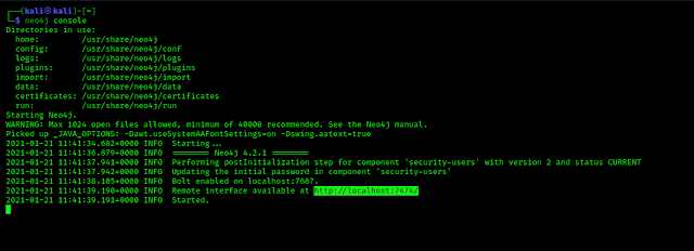 neo4j console for BloodHound neo4j console for BloodHound