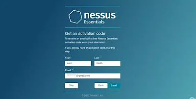 Nessus setup form fill up Nessus setup form fill up