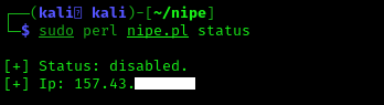 Nipe deactivated status