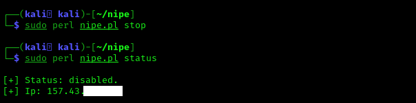 nipe service stopped on Kali Linux nipe service stopped on Kali Linux