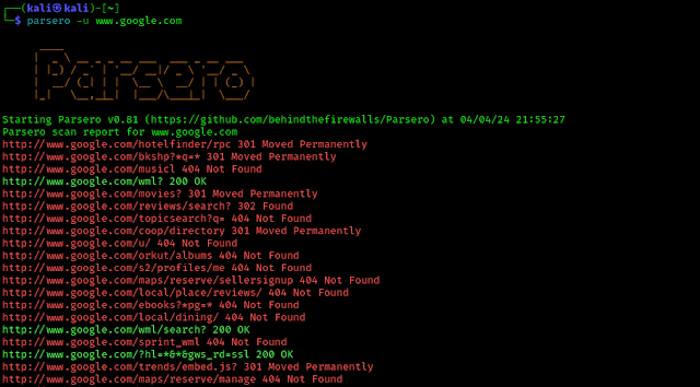 parsero performing aginst a target parsero performing aginst a target