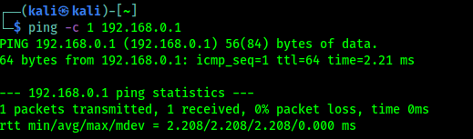ping on local target ping on local target