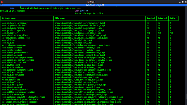 Scan result on MVT Scan result on MVT