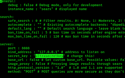 changing ultrasecret_key of searx