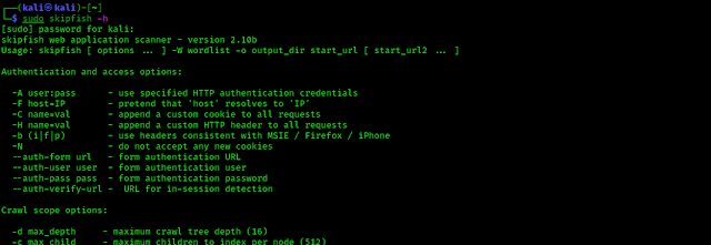 skipfish help on kali linux skipfish help on kali linux