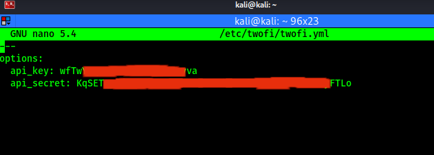 twofi config api keys