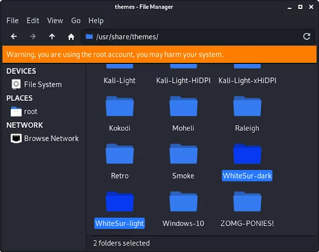 whitesur themes in directory whitesur themes in directory