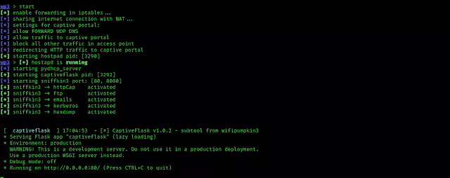 wifipumpkin3 start