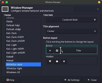 window manager settings in Kali linux window manager settings in Kali linux