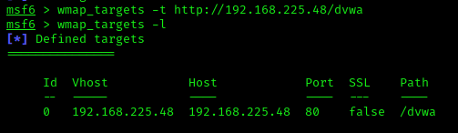 wmap_targets add and list wmap_targets add and list